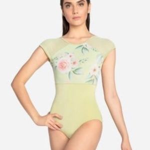 So Danca Cap Sleeve Leotard with Floral Mesh size XS